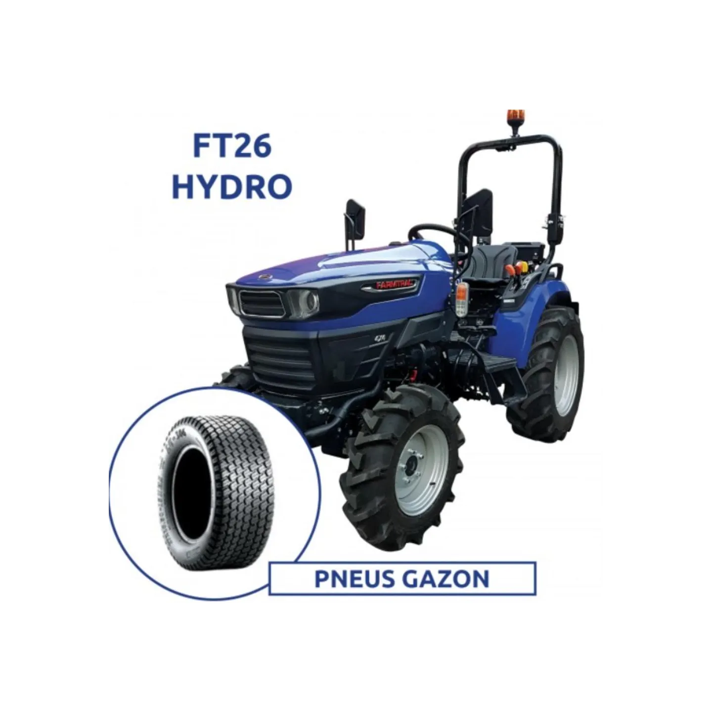 TRACTEUR FT26 - HYDRO - PNEU GAZON - FARMTRAC