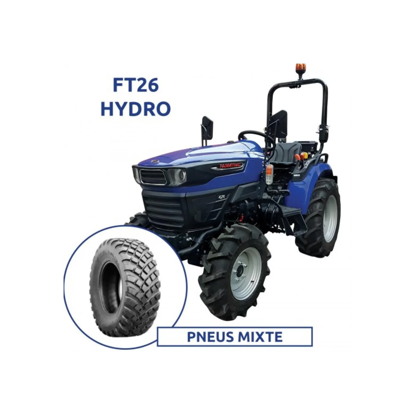 TRACTEUR FT26 - HYDRO - PNEU MIXTE - FARMTRAC