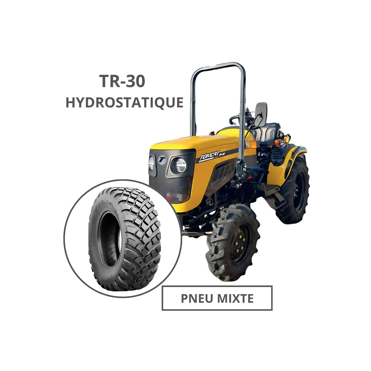 TRACTEUR TR-30HST - 25 Cv -  HYDRO - MIXTE - ARCEAU CENTRAL - TOM-K