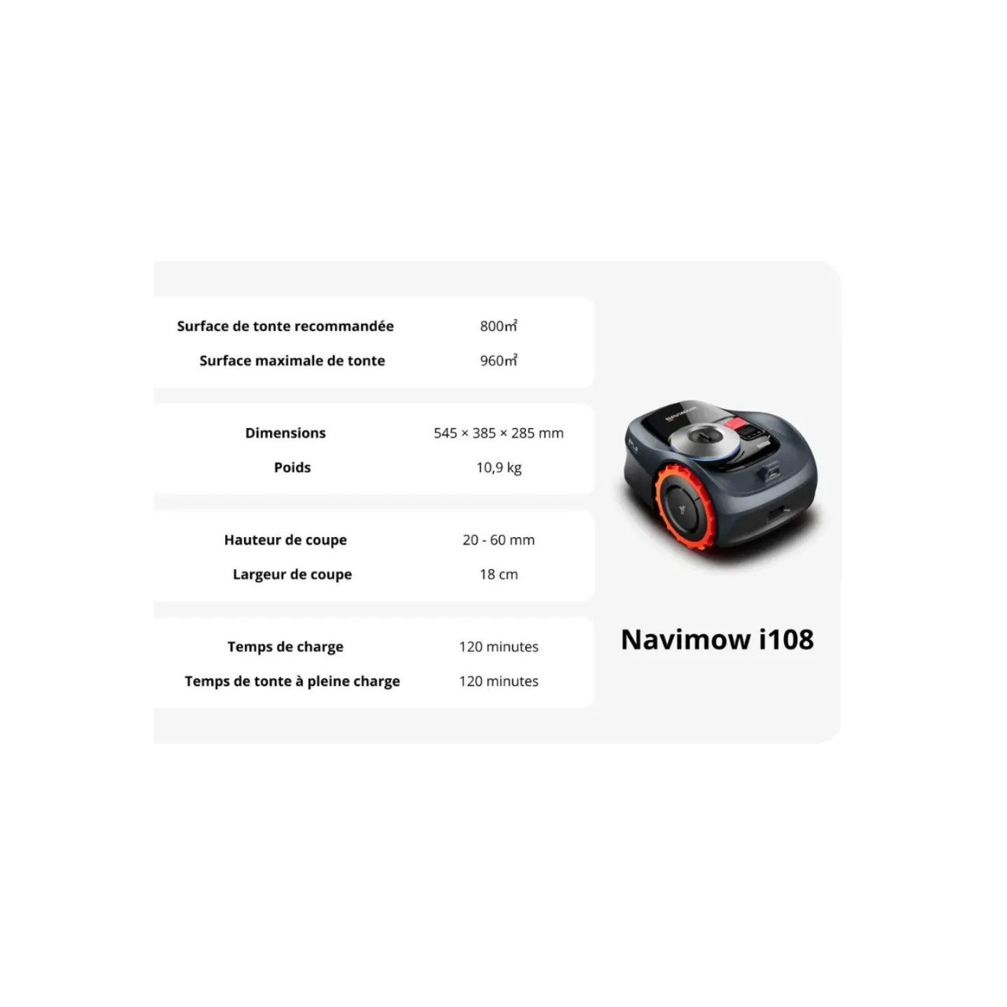 ROBOT DE TONTE GPS - I108 - SEGWAY NAVIMOW - 800M2